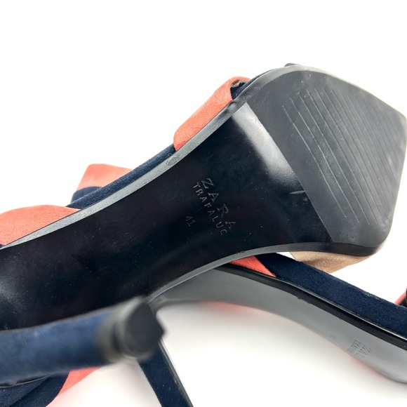 Zara D’orsay Color Block Tri Color Suede Pump Heel Size 41 - Picture 12 of 12